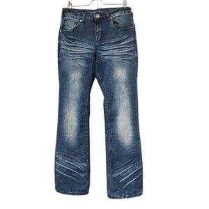 Cowgirl Tuff Fiesta Jeans Size 28X33 Aztec Embroidered Pockets Boot Cut Stretch